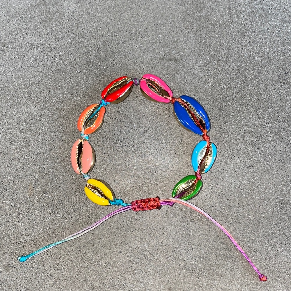 Rainbow puka shell bracelet